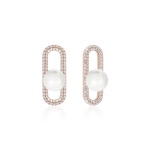 Fabulous Sparkling Pearl Link charms Rose-gold plated