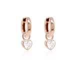 Zirconia Petite Heart  Earring set Rose gold-plated