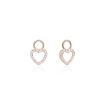 Petite Pavé Heart Earring Charms Rose gold-plated