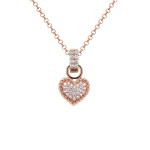 Pave Heart Necklace Set