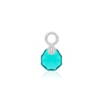 Pear Drop Necklace charm Blue Zircon