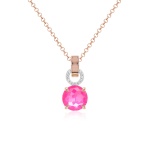 Sparkling Electric Necklace Pink Rose gold-plated prongs