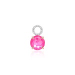 Sparkling Electric Necklace Charm Pink Rose gold-plated prongs