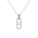 Fabulous Zirconia Link Necklace Rose-gold plated