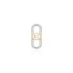 Fabulous Zirconia Link Necklace charm Yellow-gold plated