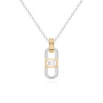 Fabulous Zirconia Link Necklace Yellow-gold plated