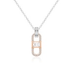 Fabulous Sparkling Zirconia Link Necklace Rose-gold plated