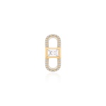 Fabulous Sparkling Zirconia Link Necklace charm Yellow-gold plated