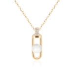Fabulous Pearl Link Necklace Yellow-gold plated