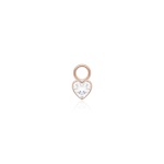 Zirconia Petite Heart Necklace Charm Rose gold-plated