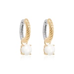 Classic Freshwater Pearl charm Two-sided Knoty earring set 8mm Yellow gold plated