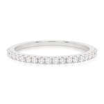 Petite Pavé Stacking Ring Rhodium plated