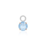Sparkling Milky Necklace Charm Rose gold-plated Prongs Sky Ignite