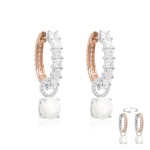 Sparkling Freshwater Pearl charm Two-sided earrings 