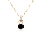 Mini Charm Necklace Set Yellow gold-plated Jet