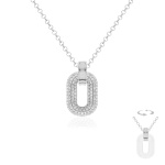 Two-sided Sparkling MOP Necklace Set Rhodium plated