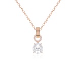 Drop Charm Necklace Set rose gold plated Crystal