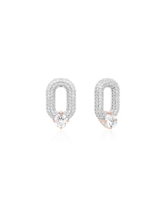 Oval Drop Link Charms Crystal