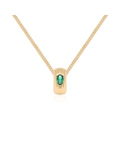 Emerald Bold Brilliance Necklace Yellow gold plated