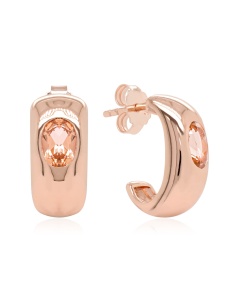 Padparadscha Bold Brilliance Earrings Rose gold plated