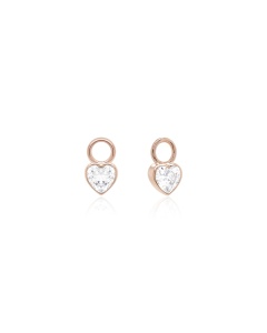 Zirconia Petite Heart Earring Charms Rose gold-plated