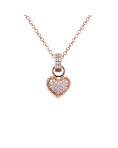 Pave Heart Necklace Set