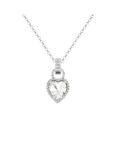 Crystal Heart Charm Necklace Set 
